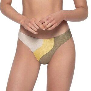 NWT PilyQ Haven Wave Shimmery Full Back Coverage Bikini Bottom